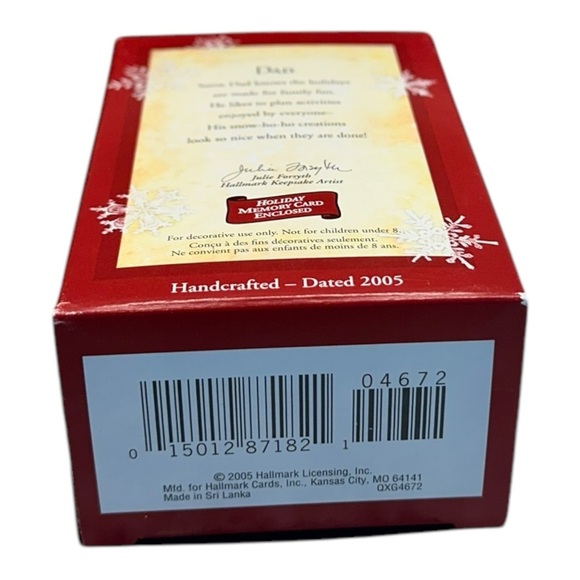 Hallmark Ornament Dad Snowbell Family Snowman Bell Porcelain 2005 QXG4672 - Picture 6 of 6